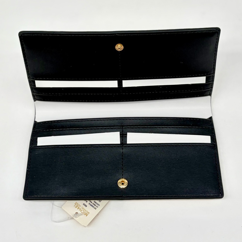 MICHAEL KORS Reed Black Multi Large Leather Snap Wallet - Picture 7 of 10